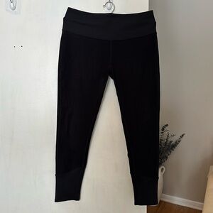 ALO Yoga High Waist Black Leggings with Ribbed Waistband and Ankles